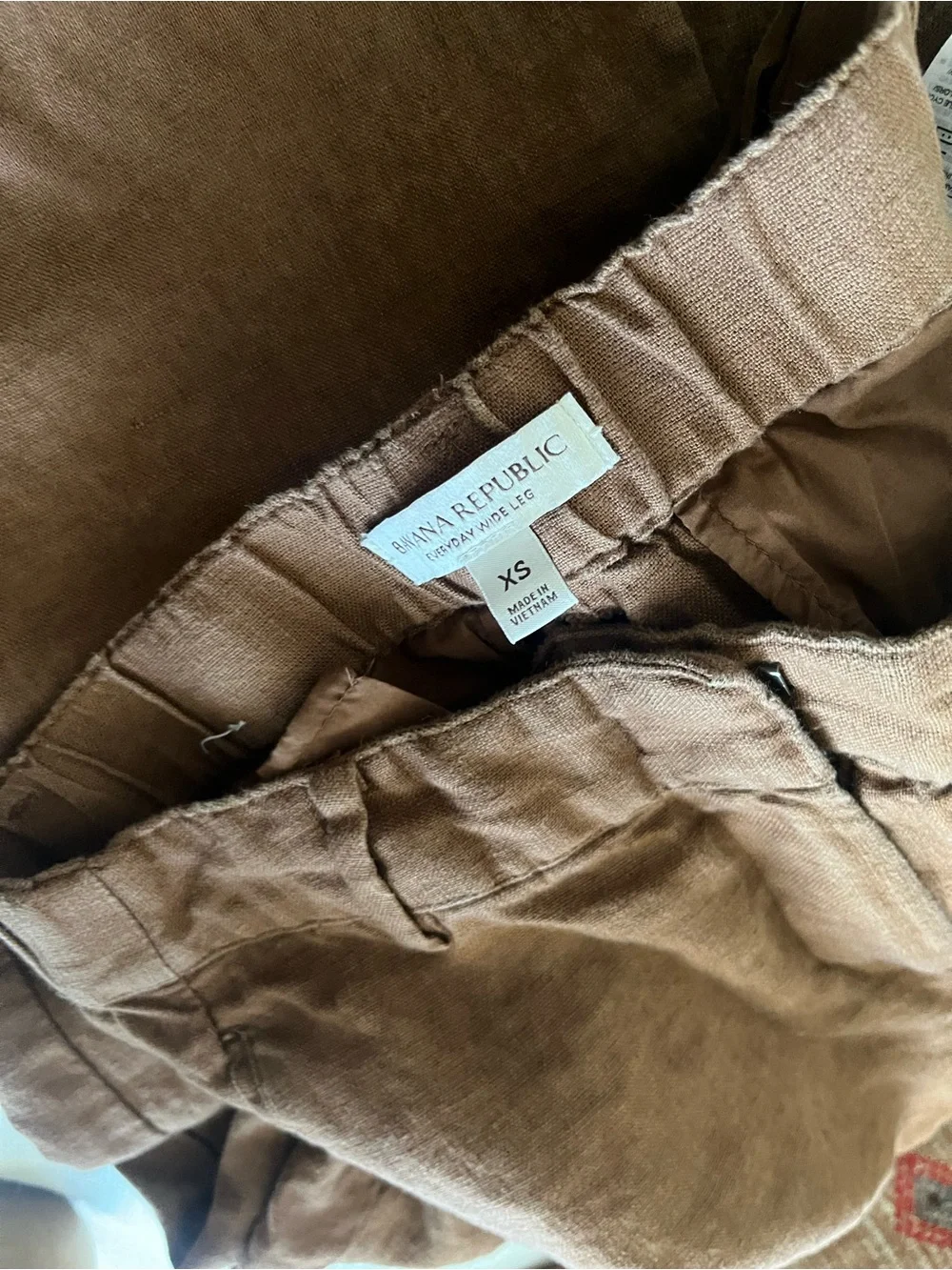 Banana Republic Women’s Wide Leg linen Pants - Brown XS rungs big